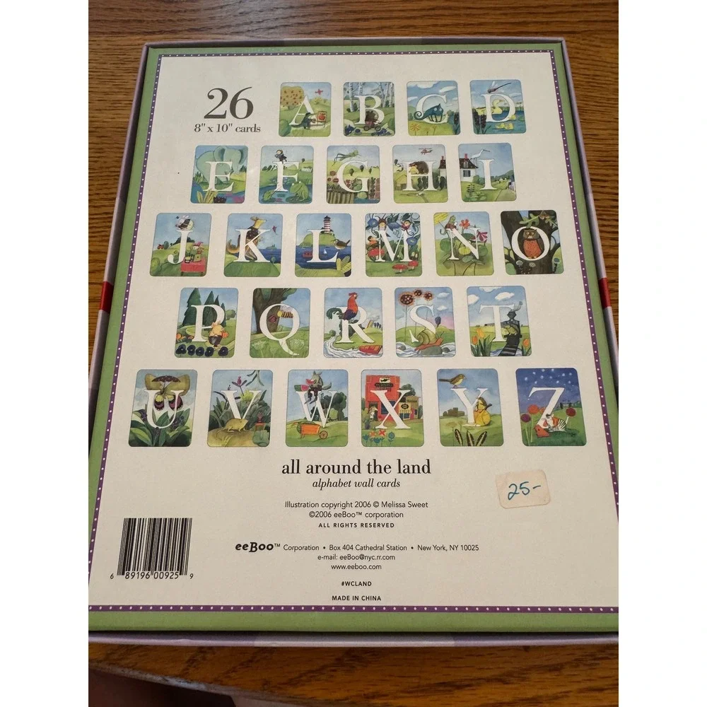 NEW eeBoo Alphabet Wall Cards Kids Multicolor Melissa Sweet Art Flash Cards